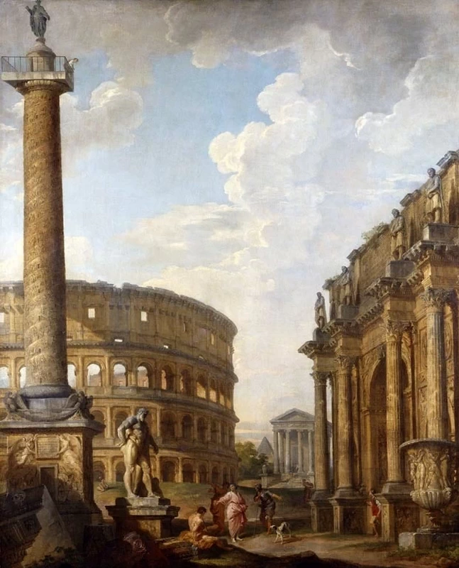 Colonna Traiana e Rovine Romane - Royal Collection
